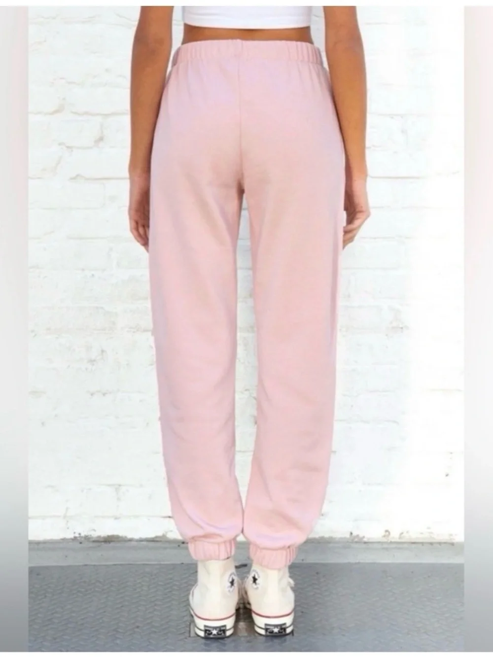Like New! Brandy Melville Light Pink Elastic Waist Joggers, sz Medium